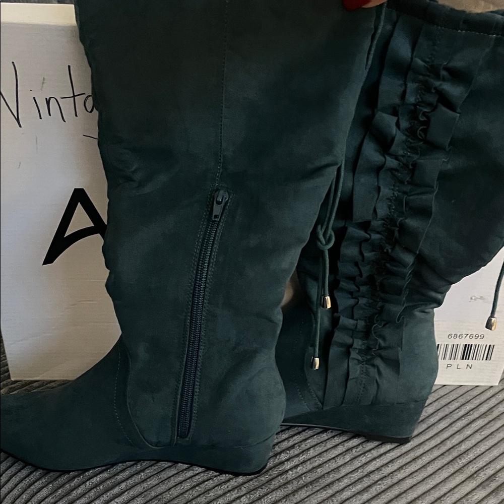 Ashro Dark Green Heeled Boots